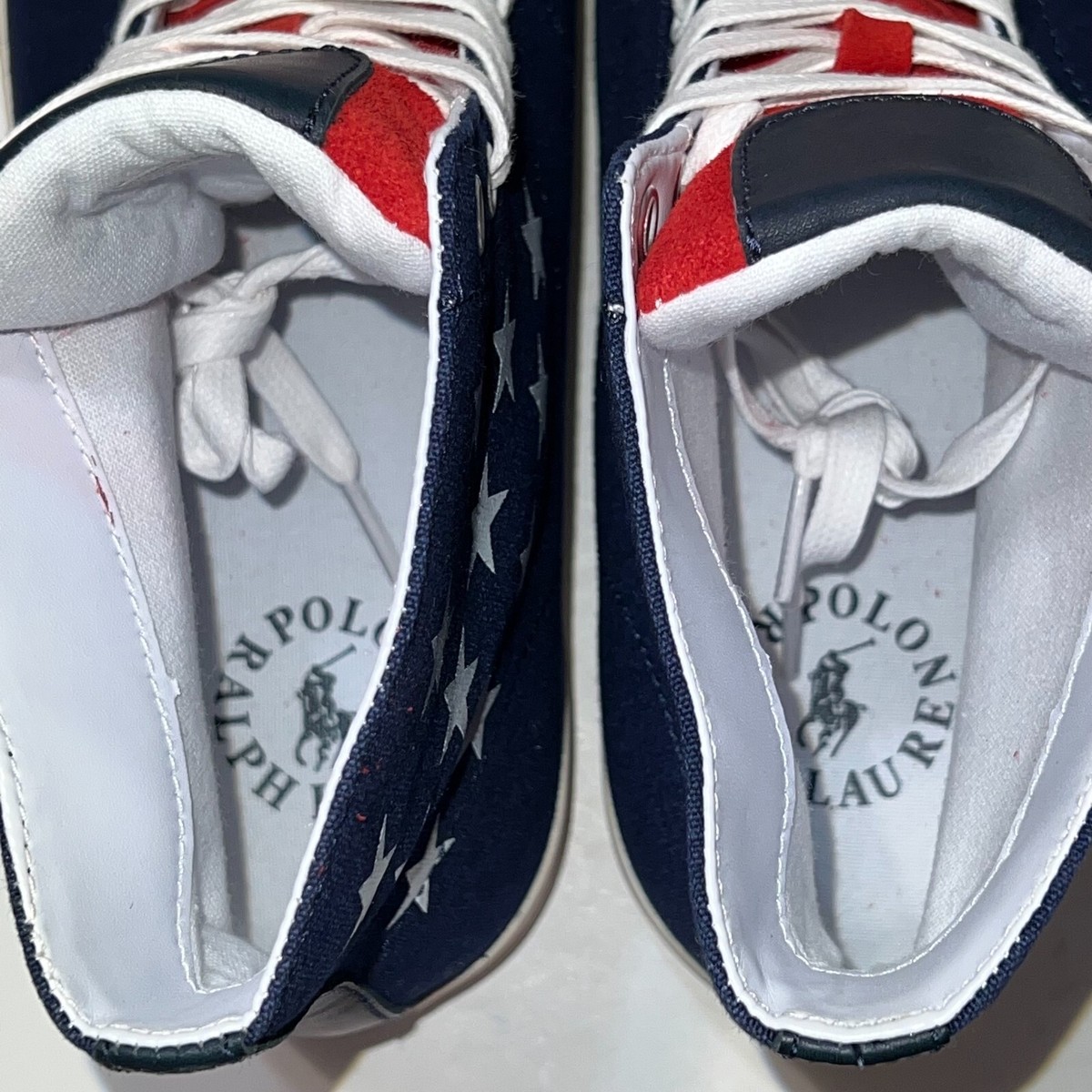 Polo Ralph Lauren Solomon Flag Print High Top Sneaker Size 10 D New in Box NEW BOX POLO RALPH LAUREN 1992 1993 SOLOMON FLAG... | Depop main image 2