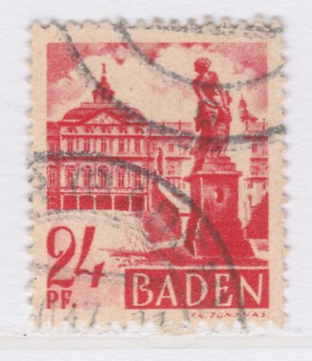 Deutschland Alliierte Besetzung Französische Zone Baden 1947 24pf gebraucht A25P53F20236