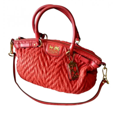 COACHバッグ コーチ Coach 70th Anniversary Red Quilted Nylon Tote/Satchel Bag | eBay