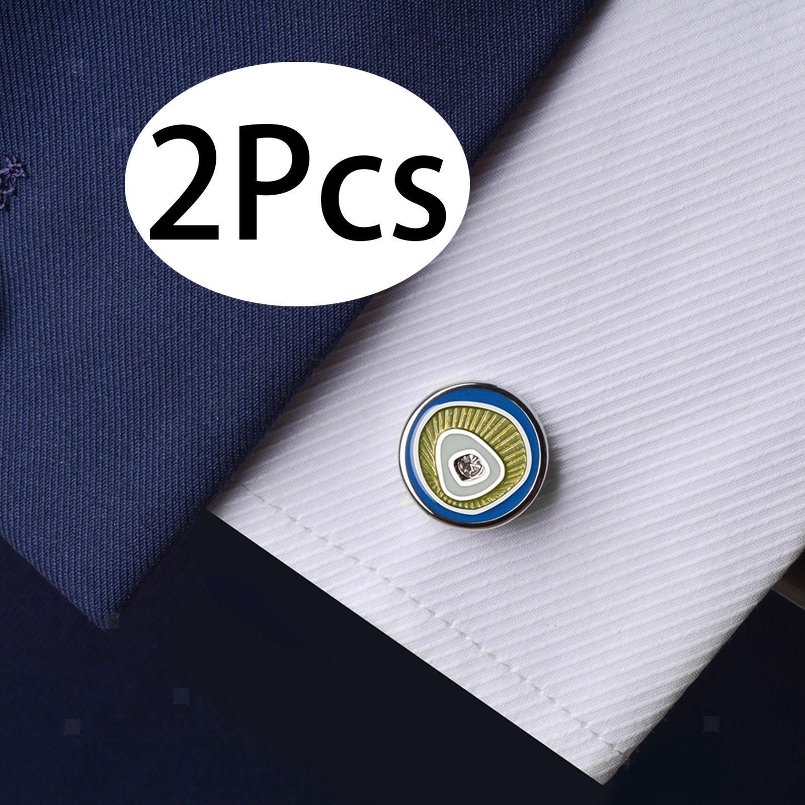 2Pcs Cufflinks for Mens Dress Shirt Cuff Links for Wedding Banquet