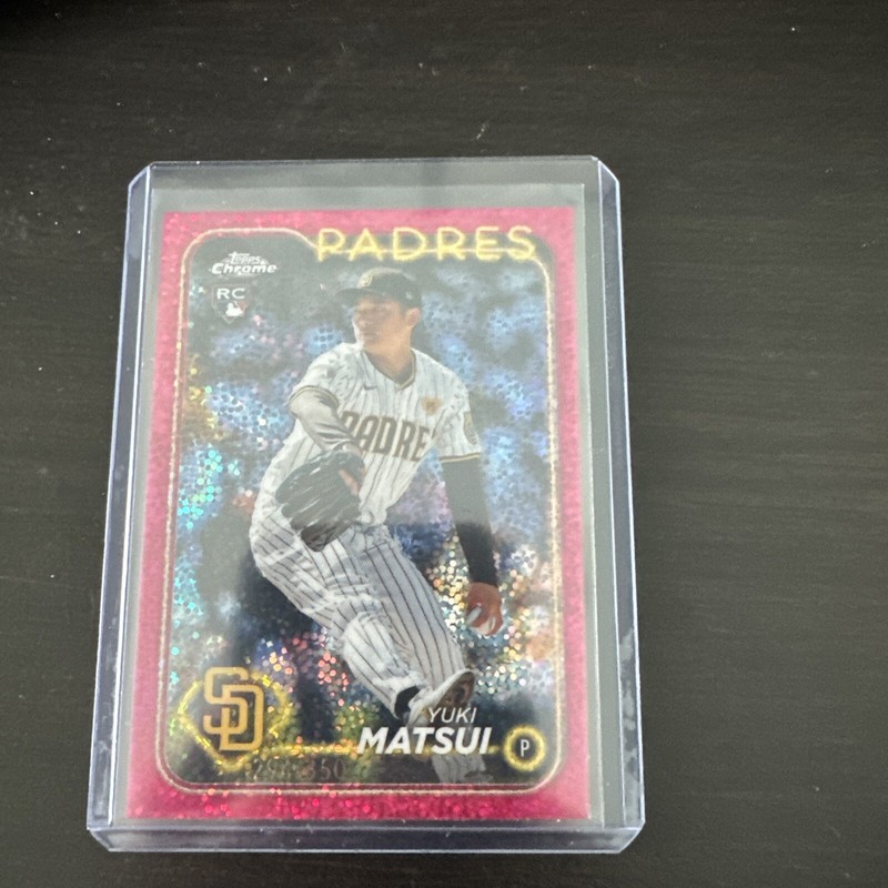 2024 Topps Chrome Magenta speckle / 350 RC #116 Yuki Matsui San Diego Padres