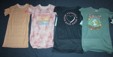 lot 4 GIRLS SIZE L 10-12 short SLEEVE NIGHT GOWN PAJAMAS art class