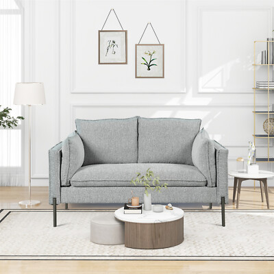 56in Loveseat Sofa 2-Seater Sofa Couch Linen Upholstered Sofa Living Room Sofa