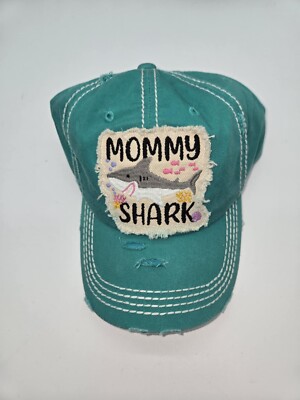 Kbethos Mommy Shark Strapback Distressed Hat New
