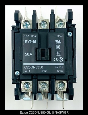Eaton C25DNJ350B-GL Definite Purpose Contactor - 50Amp/240vAC - Unused/Warranty