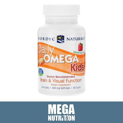 Nordic Naturals Daily Omega Kids Boost Brain Function Natural Fruit 30 Softgels