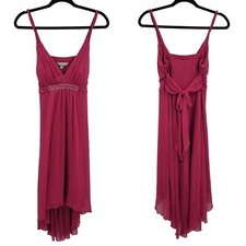 Speechless Dress M Pink Empire High-low Midi Tie Back Grecian Toga Barbiecore