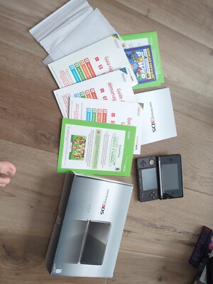 Nintendo 3DS Console - Cosmo Black - Launch Edition - With Box And Manuals!