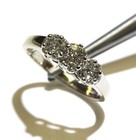 14k white gold .46ct round diamond 3 stone engagement ring 4g ladies unique 8 — photo 5