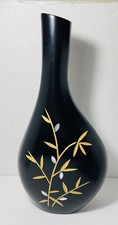Hand carved wooden vase VTG 17.5  Tall