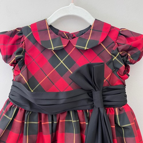 Ralph Lauren Plaid Dress Peter Pan Collar Holiday Party Dress 18M - Picture 3 of 4