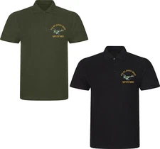 Falklands War Spitfire Aircraft Embroidered Left Chest Polo Shirt UK Airforce