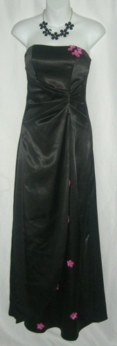 Rampage y2k Prom Dress Black Satin Gown 