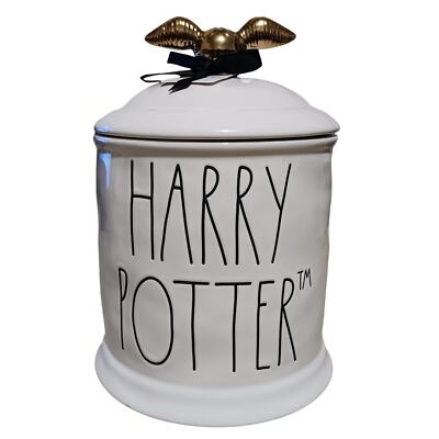 Rae Dunn Harry Potter Halloween Cookies Jar Canister Snitch Stoneware Topper