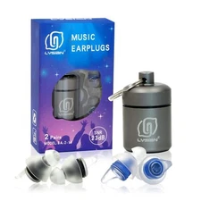 High Fidelity Ear Plugs for Musicians Noise Cancelling Reusable - 2 Pairs
