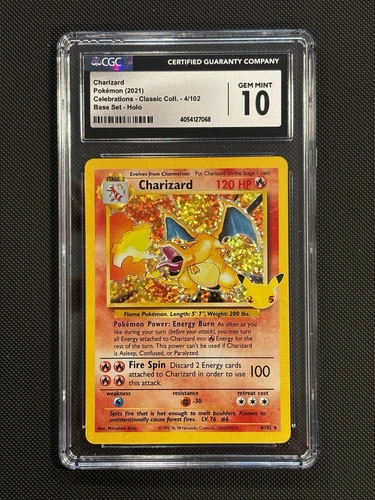 Pokemon Celebrations Collection Charizard 4/102 Base Set Holo CGC 10 Graded Card