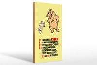 Holzschild Spruch 20X30 Cm Ich Bin Der Chef (Schweine) Deko Schild Wooden Sign