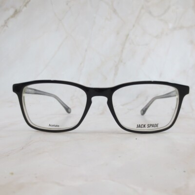 Jack Spade Eyeglasses Frame Graham EF2 Unisex Black/Crystal Square Full Rim  140