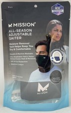 Mission Cooling Neck Gaiter Black Face/Neck Cover Adjustable Brand New