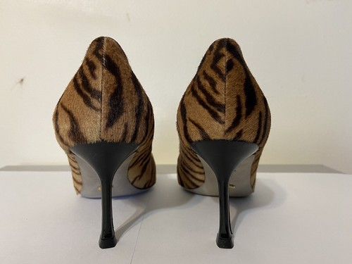 SERGIO ROSSI NWB pumps IT37.5/US7.5 Calf hair Tiger Print/black Patent Leather. - Picture 5 of 10
