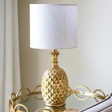 Gold Pineapple Table Lamp 19" Modern Luxury Ceramic Tropical Palm Shade Decor
