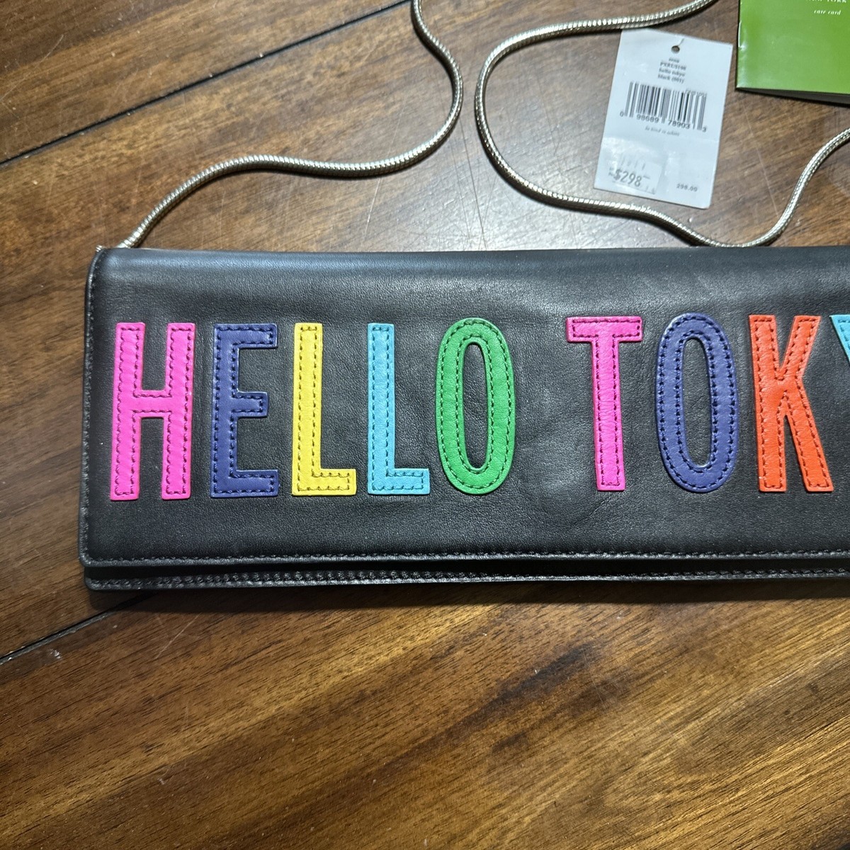 Kate Spade Zena Hello Tokyo Colorful Clutch Purse Chain Shoulder