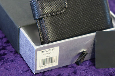 NWT Francesco Marconi Black Pebble Grain Leather 