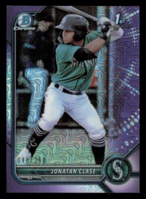 2022 Bowman Purple Refractor #BCP-118 /250 Jonatan Clase Seattle Mariners