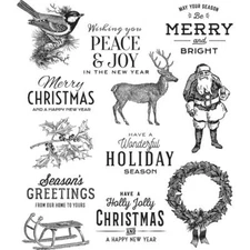 Tim Holtz Stampers Anonymous "FESTIVE OVERLAY" Rubber Cling Stamp Set 2018