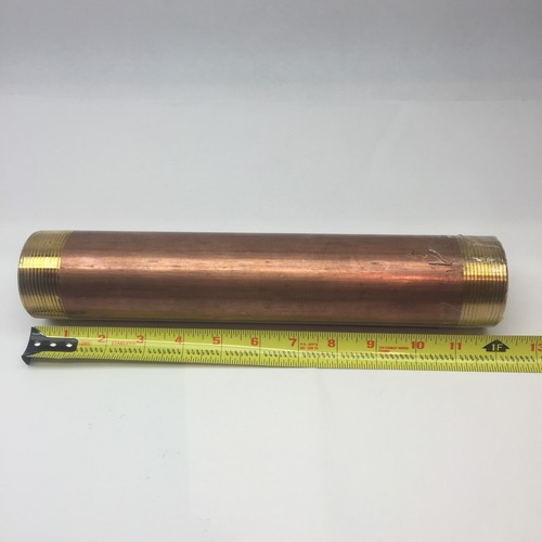 2"x12" MNPT BRASS THREADED RED COPPER PIPE NIPPLE eBay