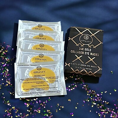 Emases Skincare 24K Gold Collagen Under Eye Masks 5 Pairs NIB
