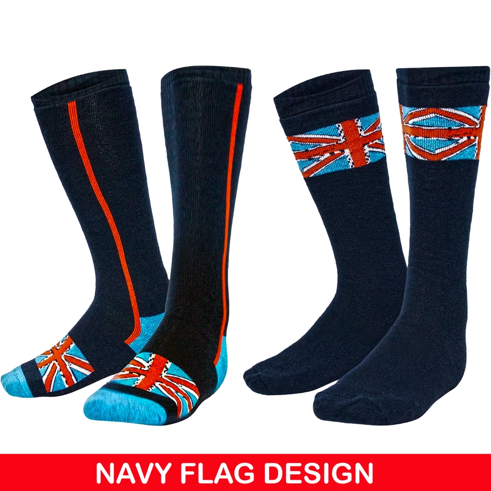 Boys Girls Thermal Thick Long Welly Socks Childrens Ski Socks Walking 2-12 Pairs - Image 3 of 4