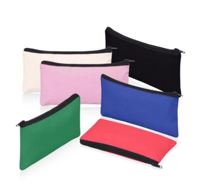 Plain canvas makeup accessory travel zipped washable multicolor gift zipped bag