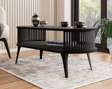 Coffee Table with Space Underneath Black White Oak Modern New ROENNI OVAL