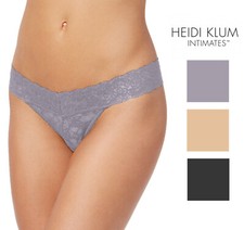 Heidi Klum Stretch Lace Thong, SMALL HEATHER MIST