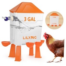 Automatic Chicken Waterer 3 Gallon  Float-Control Poultry Waterer,