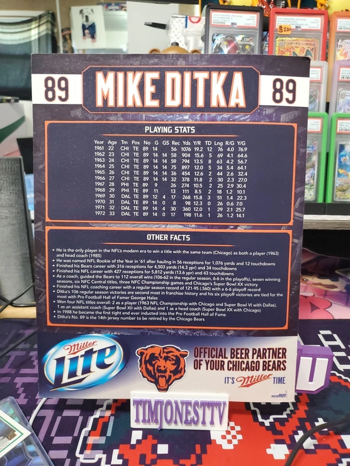 Chicago Bears HOF МАЙК ДИТКА NO89 ФУТБОЛКА FATHEAD СНЯТАЯ С ПРОИЗВОДСТВА ПОДАРОК НА ДЕНЬ ИГРЫ 2/9/13 - Изображение 2 из 3