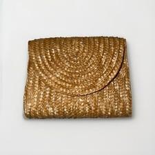 Straw Clutch Purses for Women Summer Beach Bags Envelope Woven Clutch Tan