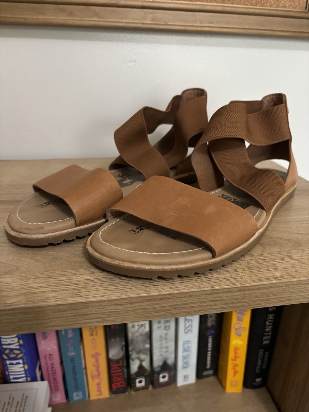 Sorel Sandals Womens US 6 Ella II Strappy Slip On Sandal Tan Leather