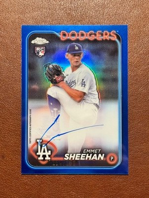 2024 Topps Chrome EMMET SHEEHAN Blue Rookie Refractor Auto /150  #RA-ESH Dodgers