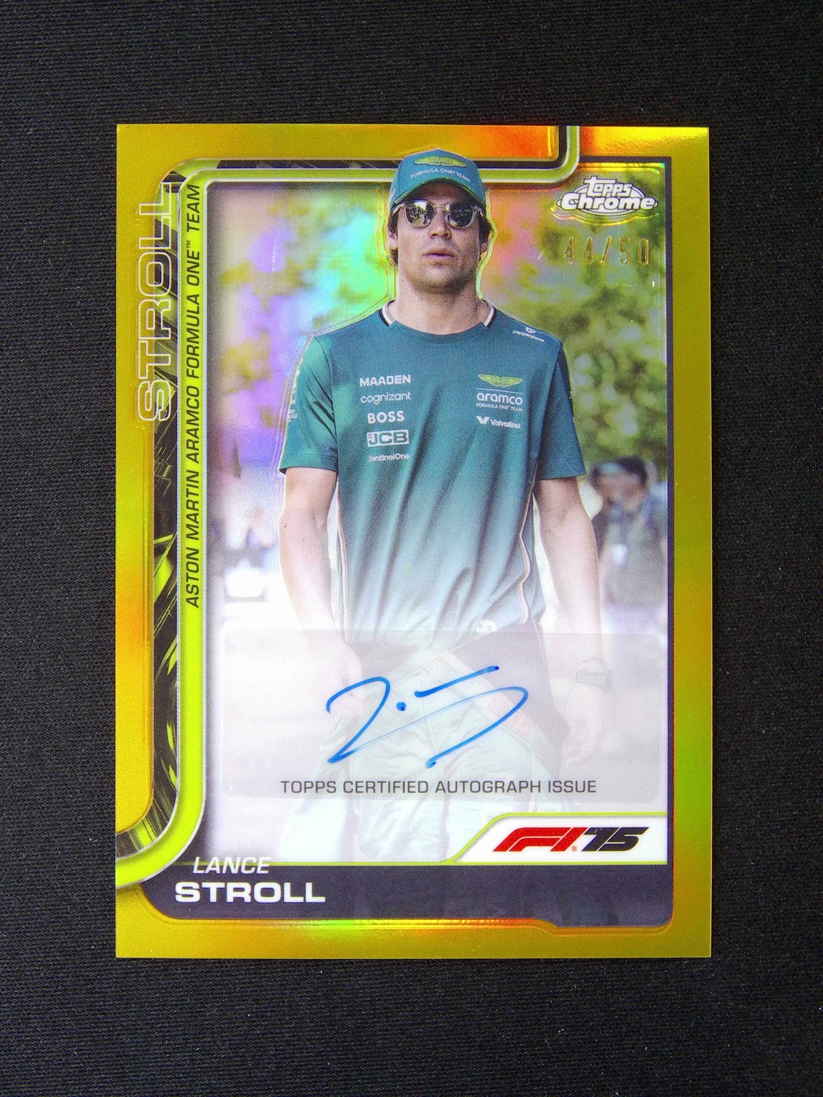 2025 Topps Chrome F1 Lance Stroll Auto Gold Refractor /50