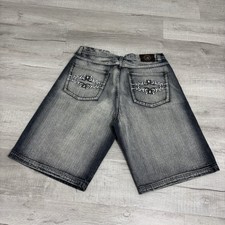 Y2K 2000s Mens Size 40 Dark Wash Denim Baggy Skate Shorts Grunge