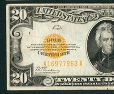$20 1928 Gold Certificate ** DAILY CURRENCY AUCTIONS COMBINED SHIPPING