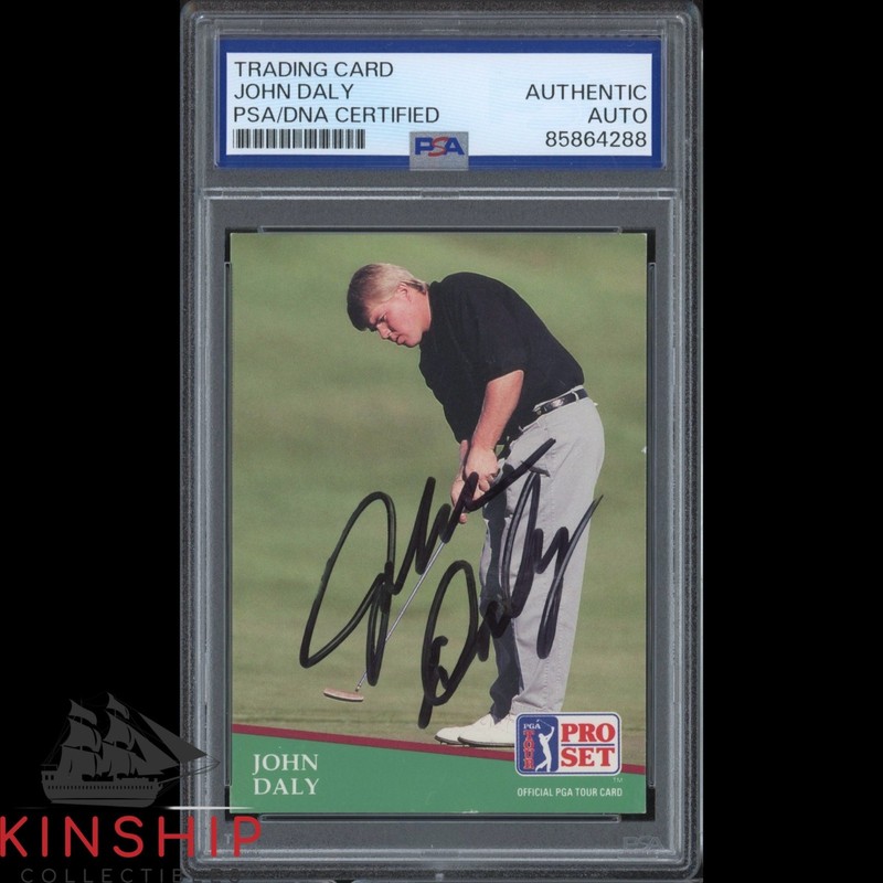 John Daly signed 1991 Pro Set Rookie Card PSA DNA Slab Golf US Open Auto C6269