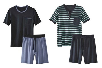 Livergy Herren Shorty Pyjama Schlafanzug 2-Teiler Kurze Hose + Kurzarm Shirt 