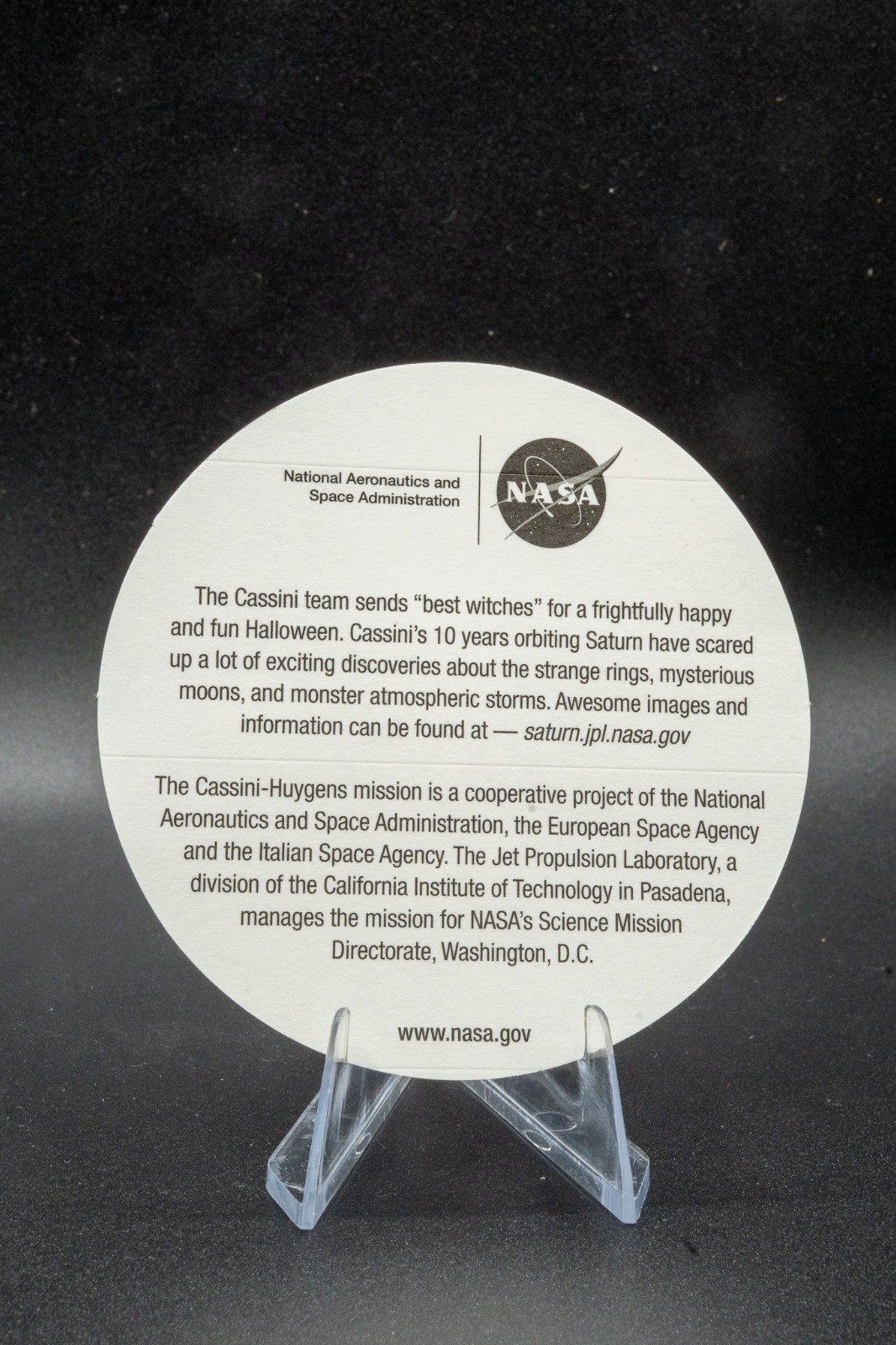 Collectible NASA Sticker OFFICIAL NASA MERCH - Greetings From Cassini *RARE* NEW