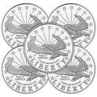 Lot of 5 - 1 Troy oz Liberty Eagle .999 Fine Silver Round