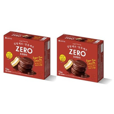 Lotte Sugar Free Zero Choco Pies (336g) Made in Korea Chocolate Pie