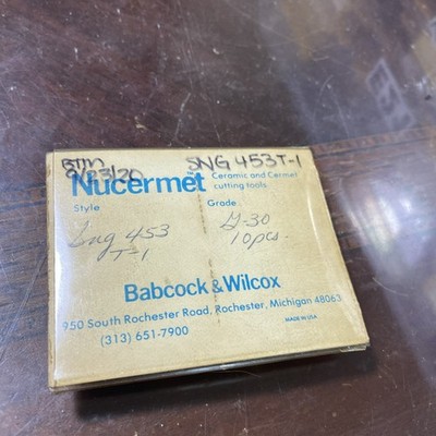 Qty.10 Nucermet Ceramic Inserts SNG 453 Grade G-30 (E21)