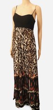 Forever 21 Black Animal Print Spaghetti Strap Long Dress Sz M